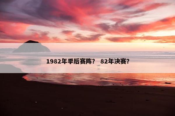 1982年季后赛阵？ 82年决赛？