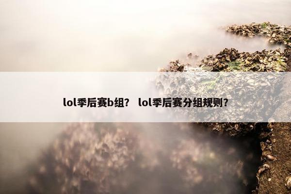 lol季后赛b组？ lol季后赛分组规则？