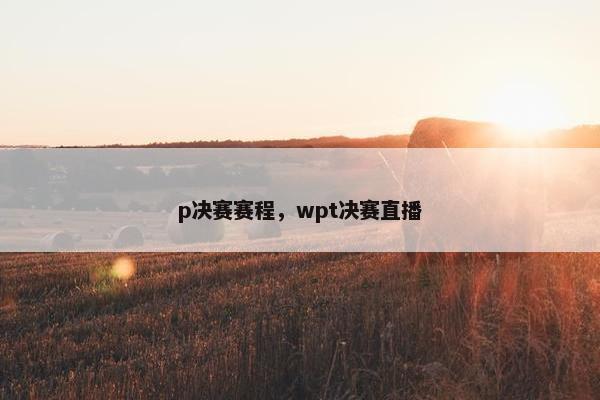 p决赛赛程，wpt决赛直播