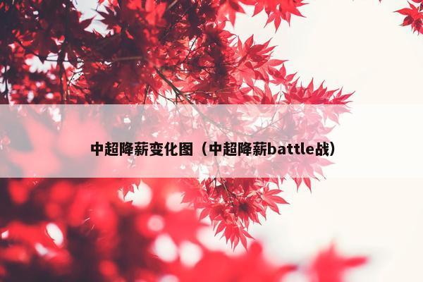 中超降薪变化图（中超降薪battle战）
