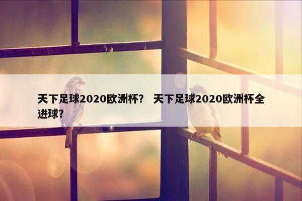天下足球2020欧洲杯？ 天下足球2020欧洲杯全进球？
