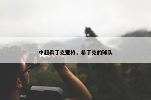 中超希丁克爱将，希丁克的球队