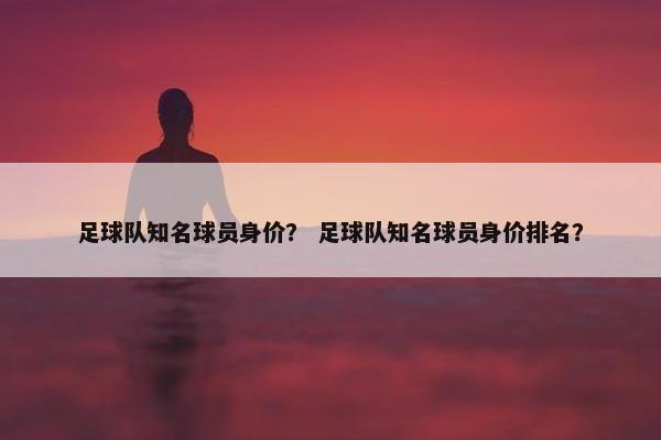 足球队知名球员身价？ 足球队知名球员身价排名？