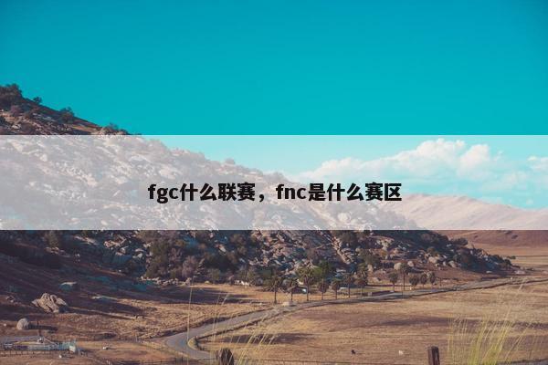 fgc什么联赛，fnc是什么赛区