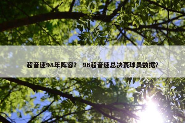 超音速98年阵容？ 96超音速总决赛球员数据？