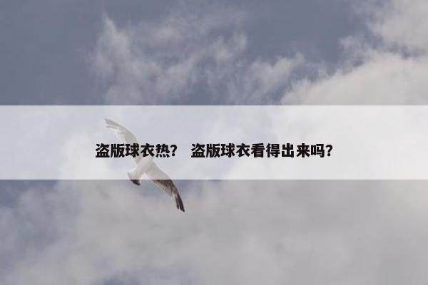 盗版球衣热？ 盗版球衣看得出来吗？