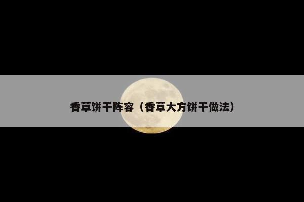 香草饼干阵容（香草大方饼干做法）