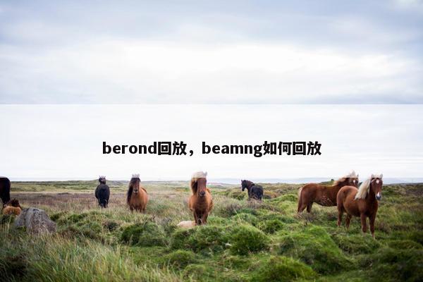 berond回放，beamng如何回放