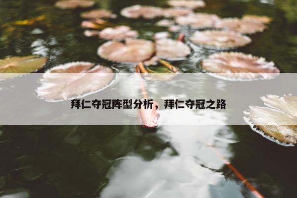 拜仁夺冠阵型分析，拜仁夺冠之路