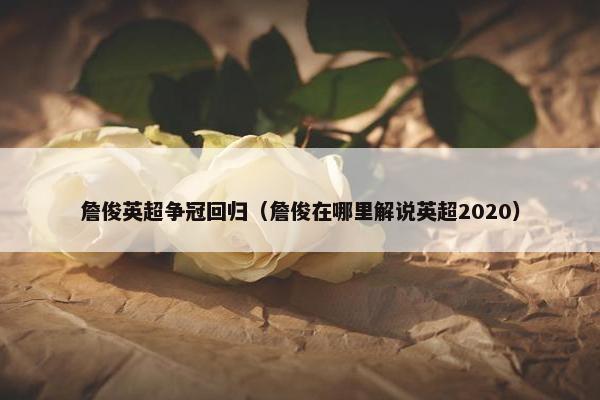 詹俊英超争冠回归（詹俊在哪里解说英超2020）
