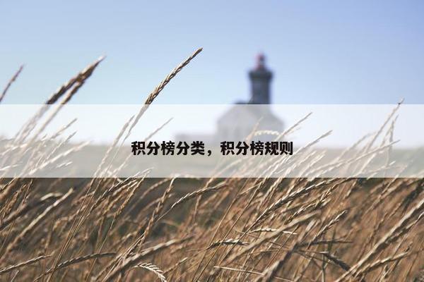 积分榜分类，积分榜规则