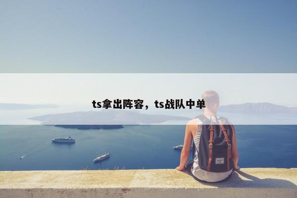 ts拿出阵容，ts战队中单