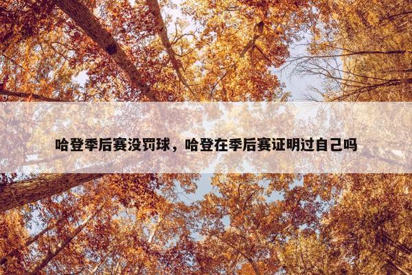 哈登季后赛没罚球，哈登在季后赛证明过自己吗