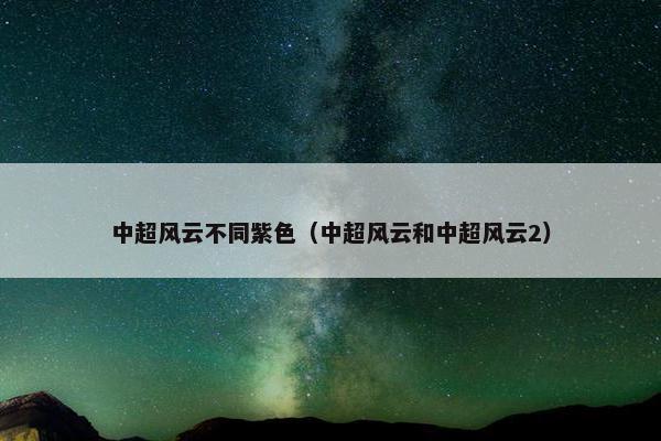 中超风云不同紫色（中超风云和中超风云2）