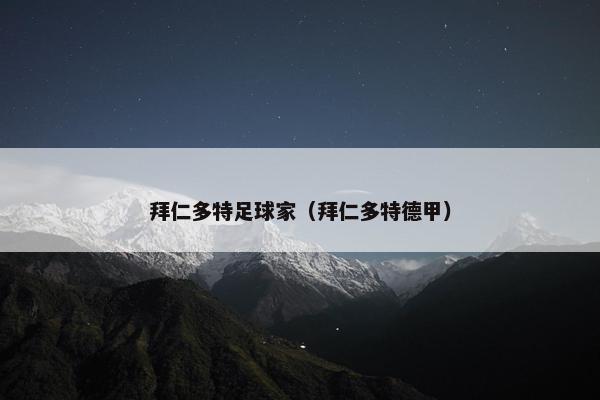 拜仁多特足球家（拜仁多特德甲）
