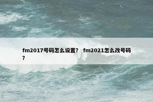 fm2017号码怎么设置？ fm2021怎么改号码？