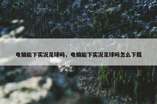 电脑能下实况足球吗，电脑能下实况足球吗怎么下载