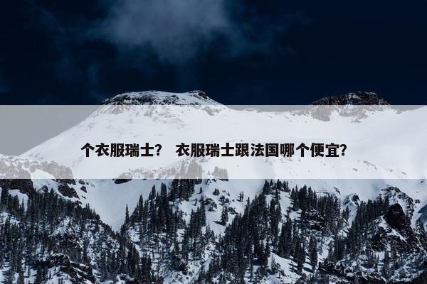个衣服瑞士？ 衣服瑞士跟法国哪个便宜？