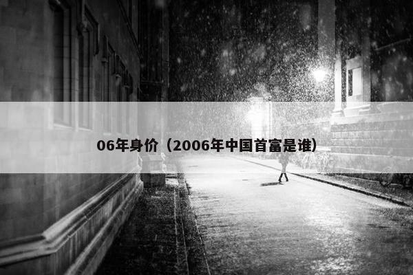 06年身价（2006年中国首富是谁）