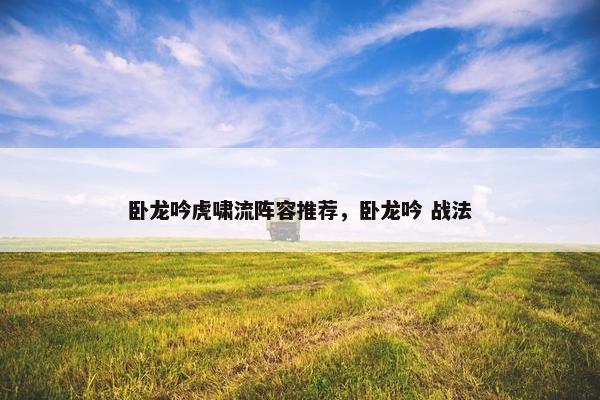卧龙吟虎啸流阵容推荐，卧龙吟 战法