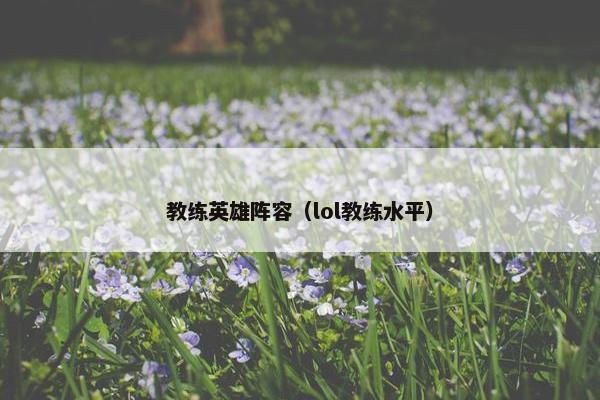 教练英雄阵容（lol教练水平）