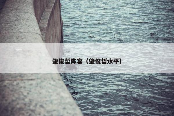 肇俊哲阵容（肇俊哲水平）