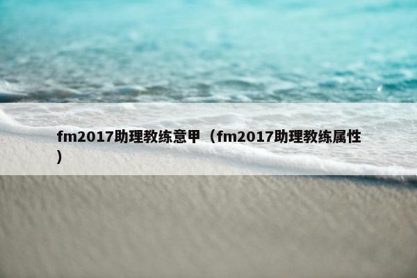 fm2017助理教练意甲（fm2017助理教练属性）