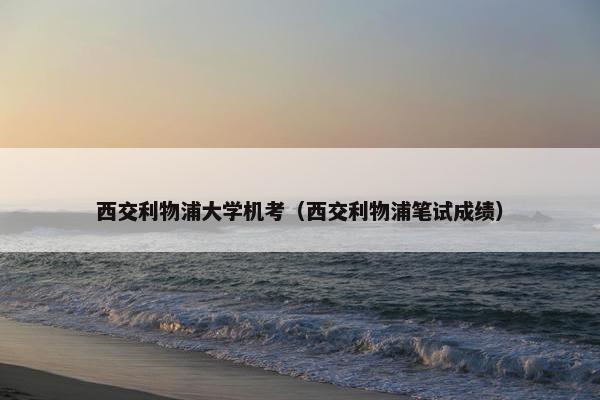 西交利物浦大学机考（西交利物浦笔试成绩）