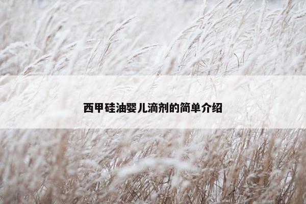西甲硅油婴儿滴剂的简单介绍