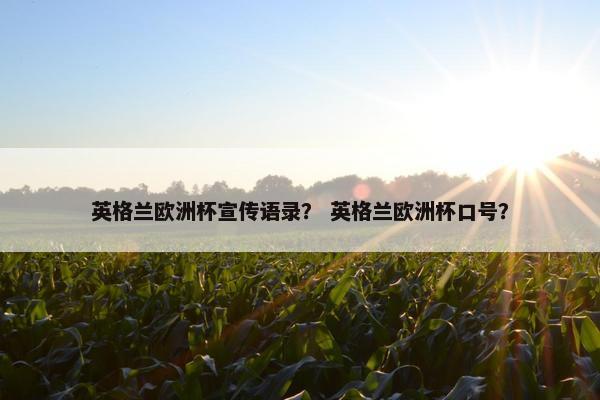 英格兰欧洲杯宣传语录？ 英格兰欧洲杯口号？