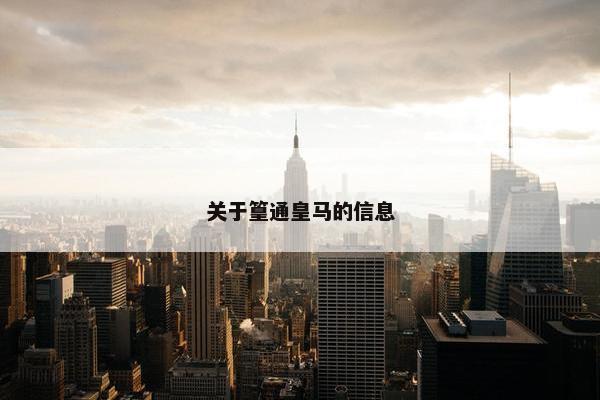 关于篁通皇马的信息