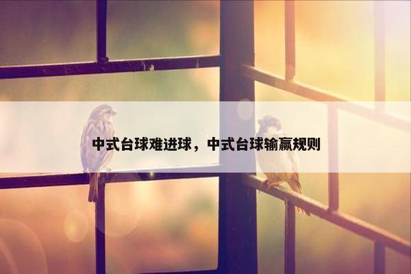 中式台球难进球，中式台球输赢规则