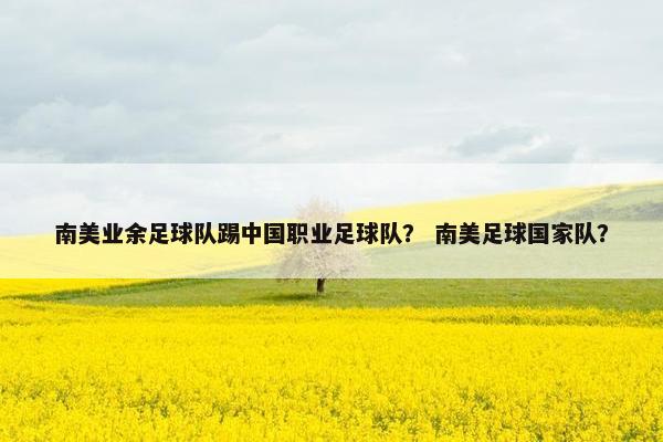 南美业余足球队踢中国职业足球队？ 南美足球国家队？