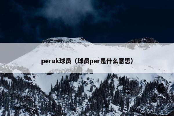 perak球员（球员per是什么意思）