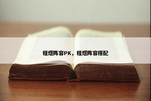 程煜阵容PK，程煜阵容搭配