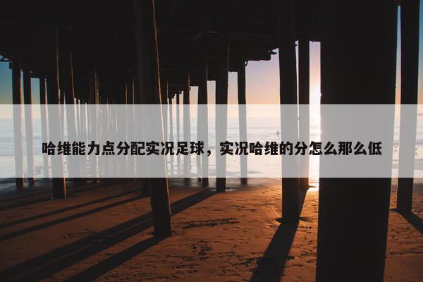 哈维能力点分配实况足球，实况哈维的分怎么那么低