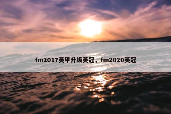 fm2017英甲升级英冠，fm2020英冠