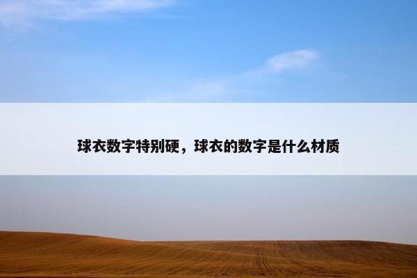 球衣数字特别硬，球衣的数字是什么材质