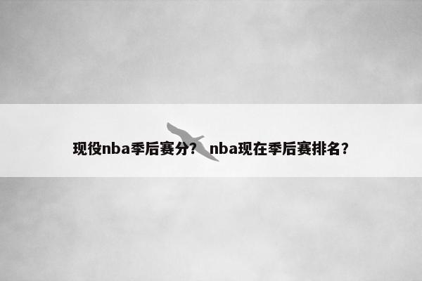 现役nba季后赛分？ nba现在季后赛排名？