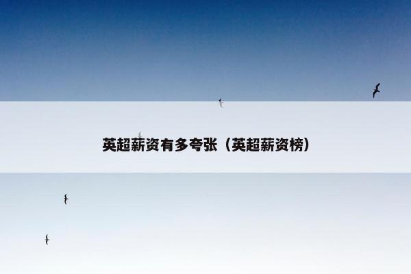 英超薪资有多夸张（英超薪资榜）