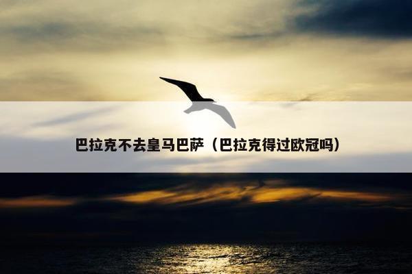 巴拉克不去皇马巴萨（巴拉克得过欧冠吗）
