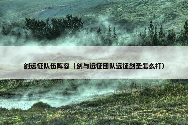 剑远征队伍阵容（剑与远征团队远征剑圣怎么打）