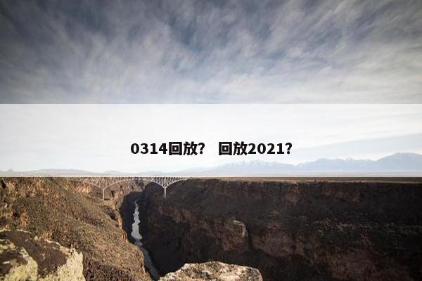 0314回放？ 回放2021？