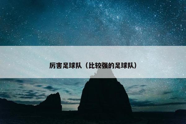 厉害足球队（比较强的足球队）