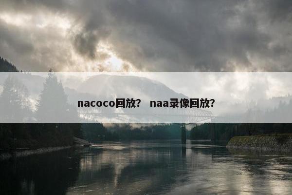 nacoco回放？ naa录像回放？