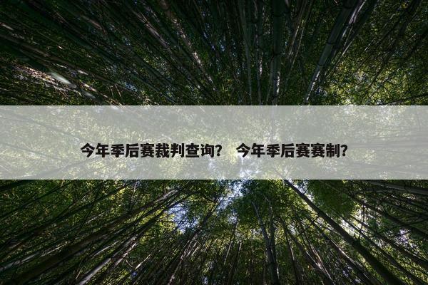 今年季后赛裁判查询？ 今年季后赛赛制？