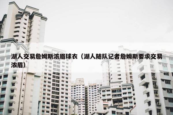 湖人交易詹姆斯浓眉球衣（湖人随队记者詹姆斯要求交易浓眉）