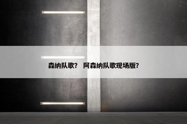森纳队歌？ 阿森纳队歌现场版？