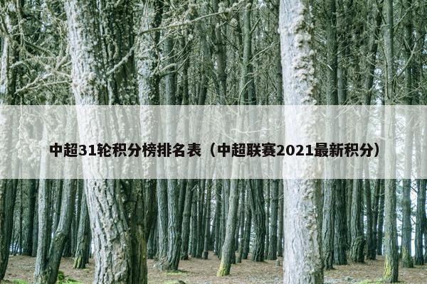 中超31轮积分榜排名表（中超联赛2021最新积分）
