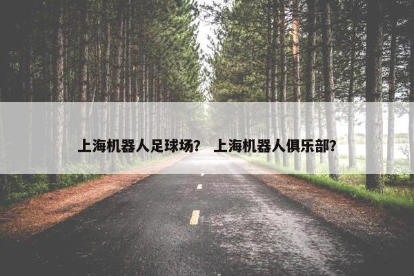上海机器人足球场？ 上海机器人俱乐部？